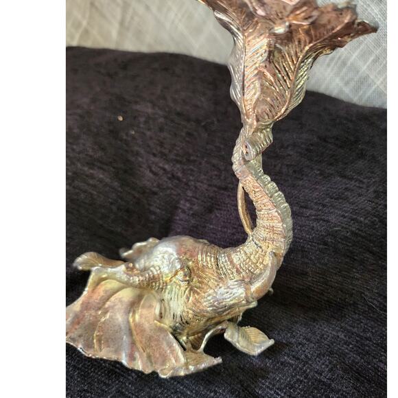 1990's Arthur Court candle holders, vintage set, Leopard and Elephant - Picture 11 of 14